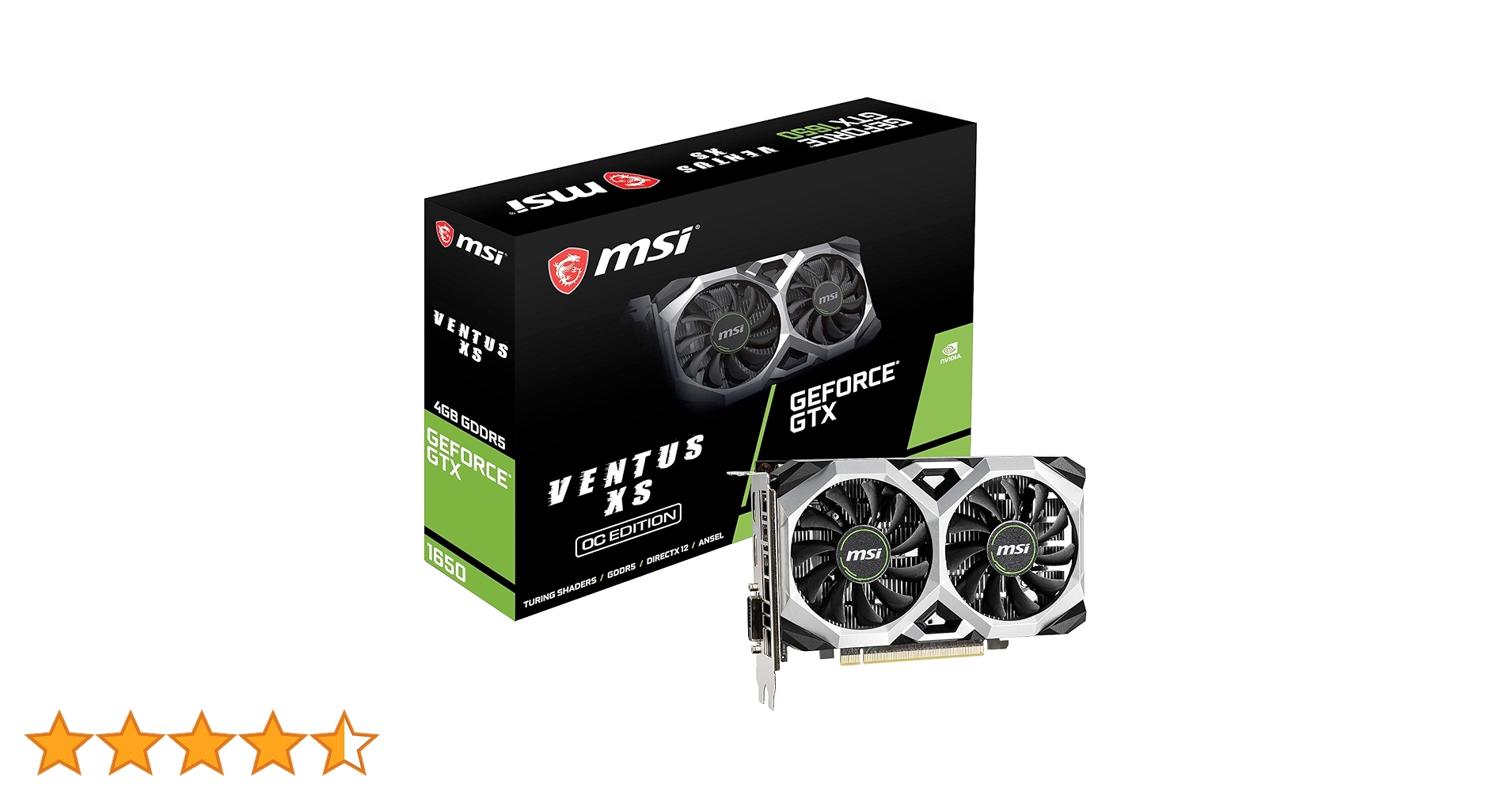 グラフィックボード・グラボ・ビデオカード MSI GeForce GTX 1650 VENTUS XS 4G OC Amazon | MSI NVIDIA GeForce GTX 1650 Ventus XS 4G OCV1 4GB GDDR5